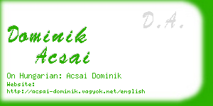 dominik acsai business card